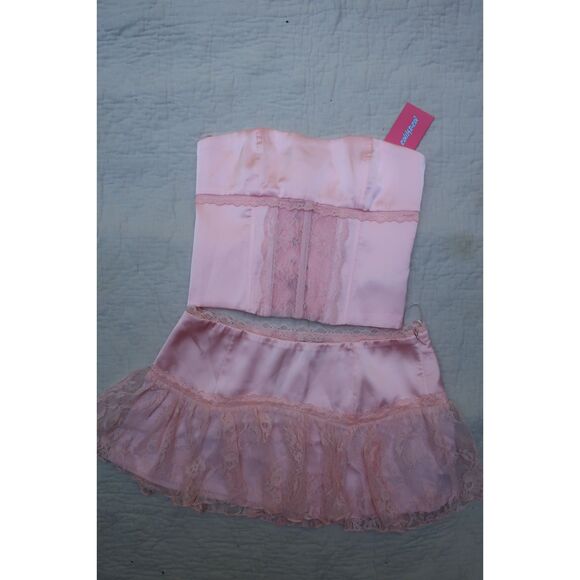 edikted pink corset top + matching skirt set (2 pieces) Size S - Picture 4 of 6